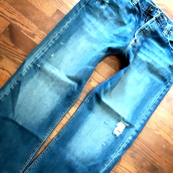Ed Hardy Jeans Size 36 Distressed Boot Cut Flap - Picture 5 of 13